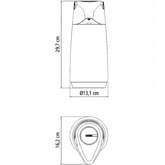 Garrafa Térmica 1 Litro Tramontina Exata Em Plástico Preto Com Bomba e Ampola de Vidro